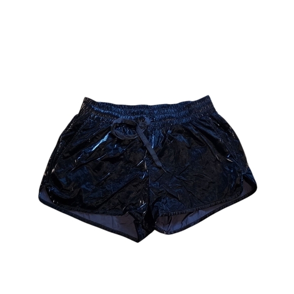 ZYIA Pants - Zyia Black Faux Velvet Workout Gym Running Shorts Small